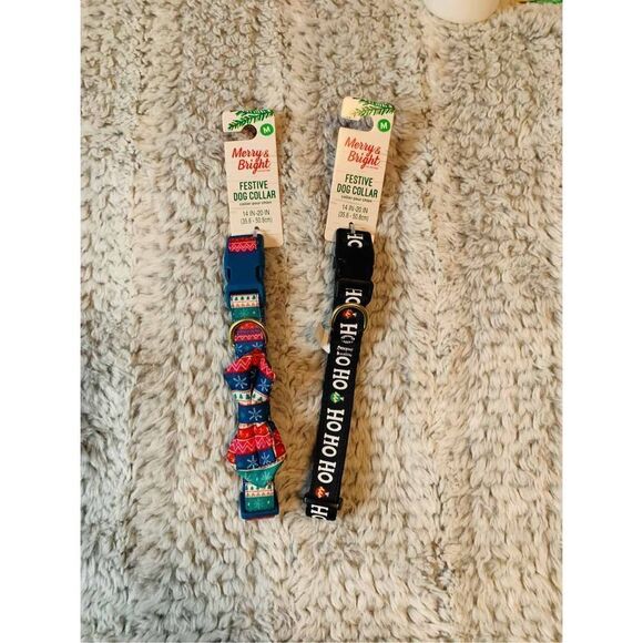 Festive 2 Piece Dog Collar Set - Picture 1 of 3